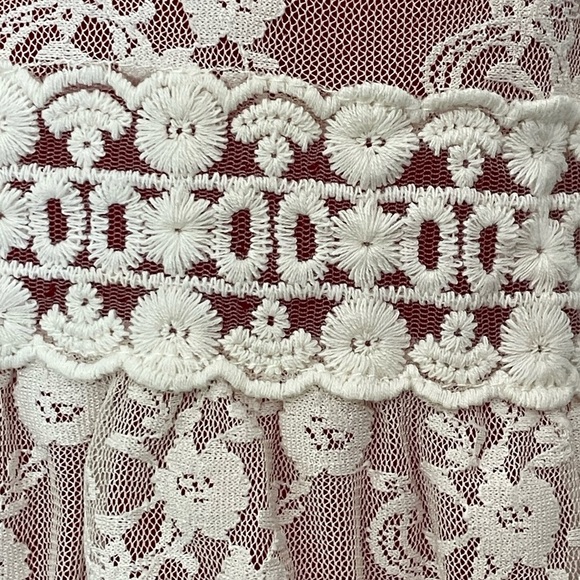 Knit Works Sleeveless Sheer Ivory Lace Boho Top Sz XL - Picture 7 of 8